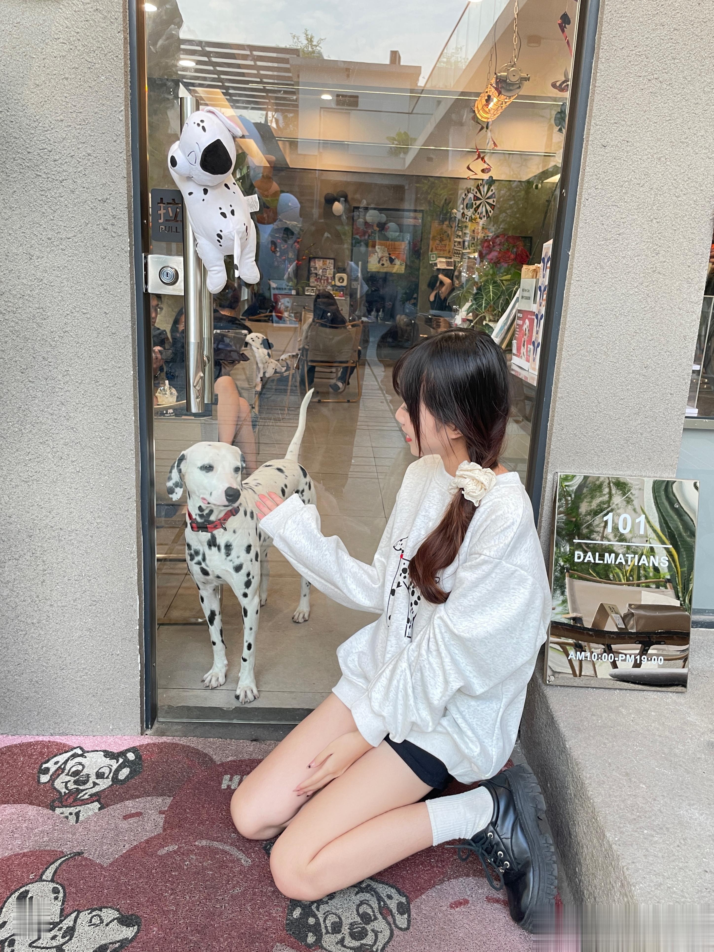来广州这个咖啡店找可爱的Lemon玩真的超乖鼻子还是爱心形状的哈哈哈🐾🐶  