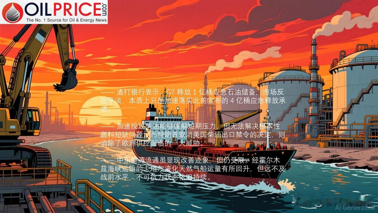 G7 释放 1 亿桶石油储备，为什么油价几乎没跌？

在美国总统特朗普施压下，G