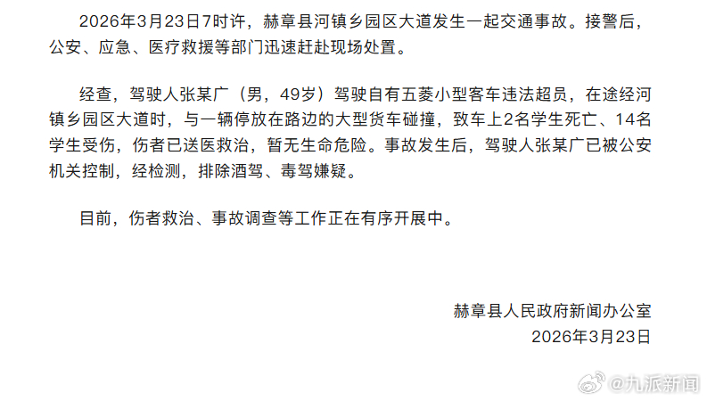#车祸致学生2死14伤司机被控制#【#学生2死14伤车祸司机违法超员#】赫章县人