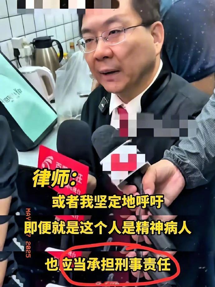 我举双手双脚支持这个律师，精神病不能成为“免死金牌”！

 精神病也要该怎么判就