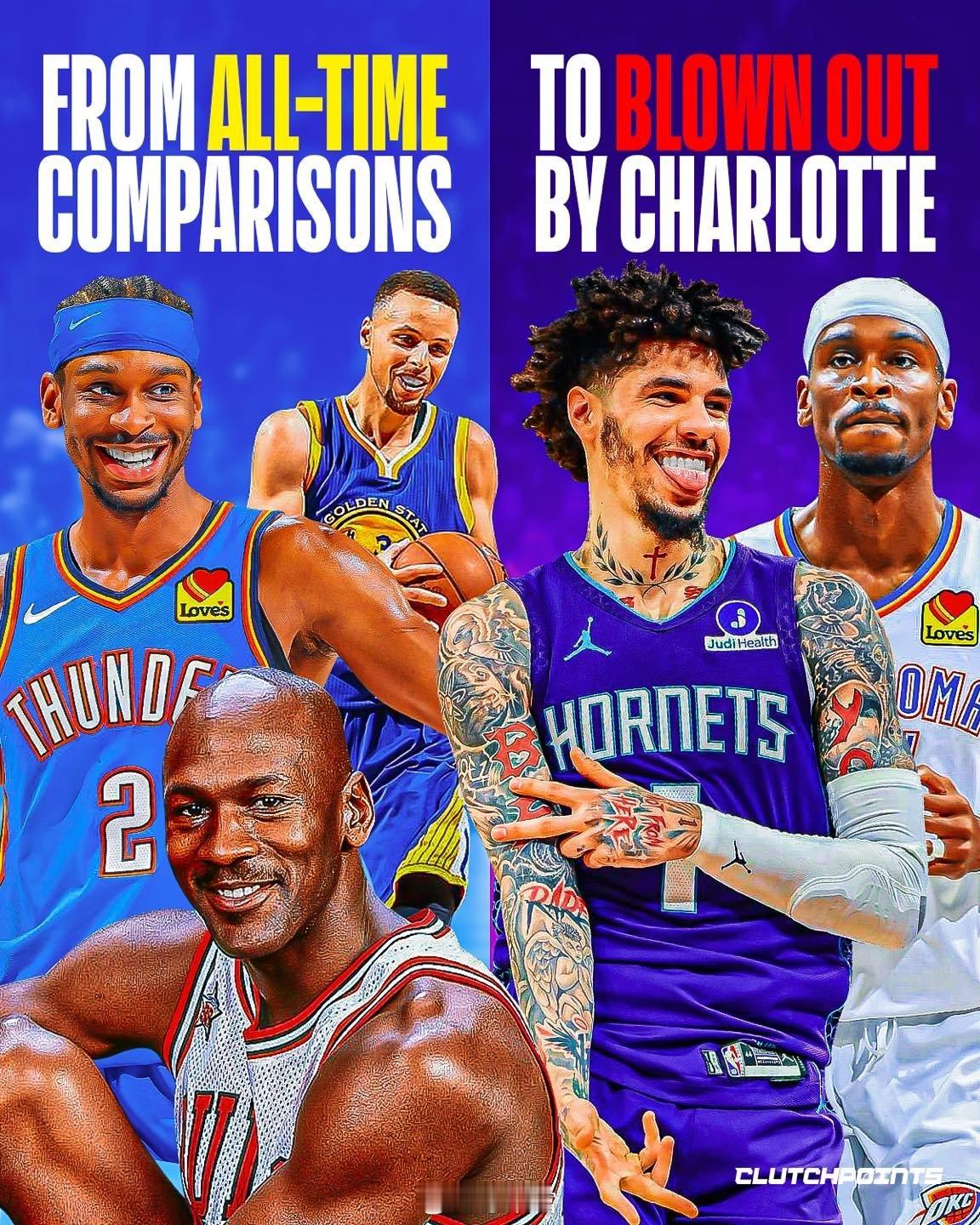 雷霆主场输给黄蜂27分，过去12场战绩6-6，同时也结束了他们对胜率低于五成球队