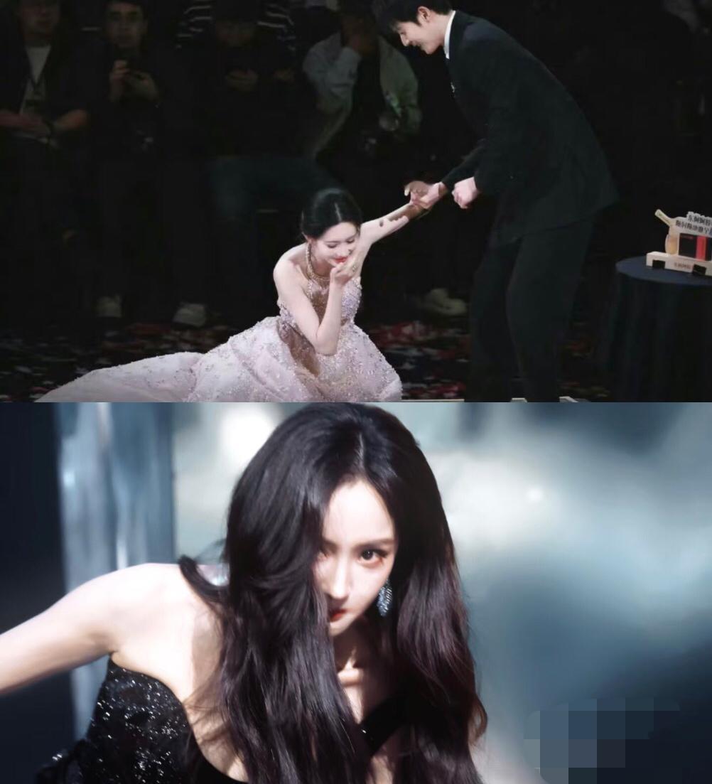 前两天孟子义一摔，
想起来杨幂了，
有人戏称这是这是摔出来女王和公主。
杨幂这眼