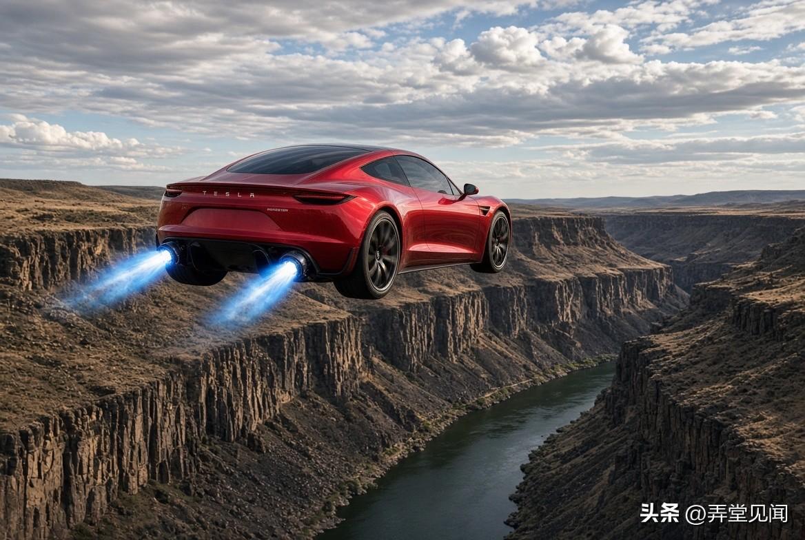 马斯克：

“未来，Roadster 车型将进行一系列趣味演示，包括飞越斯内克河