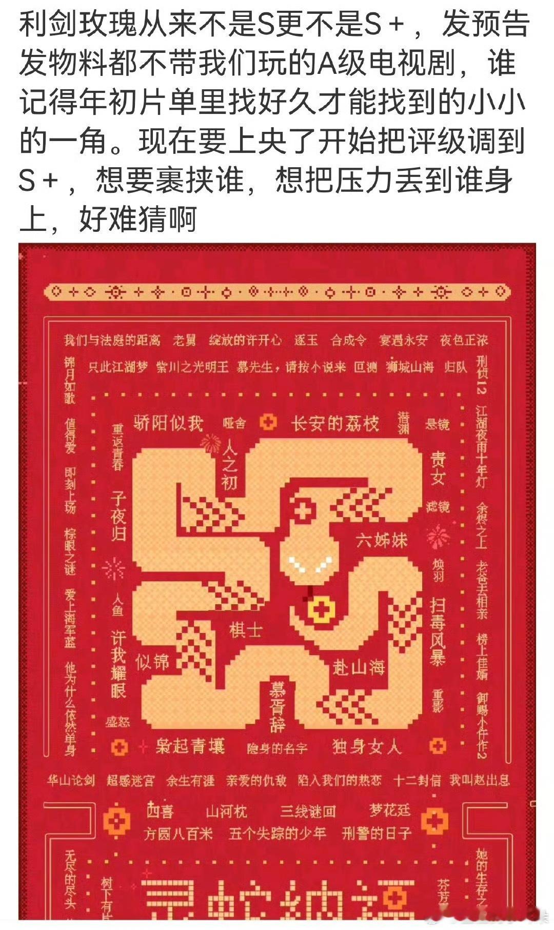 有热巴在的剧，利剑玫瑰怎么可能是A级剧，光她的片酬就是一大笔开支，就不可能是A级