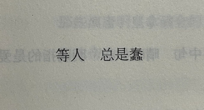 等人，总是蠢。—— 木心《云雀叫了一整天》 ​​​