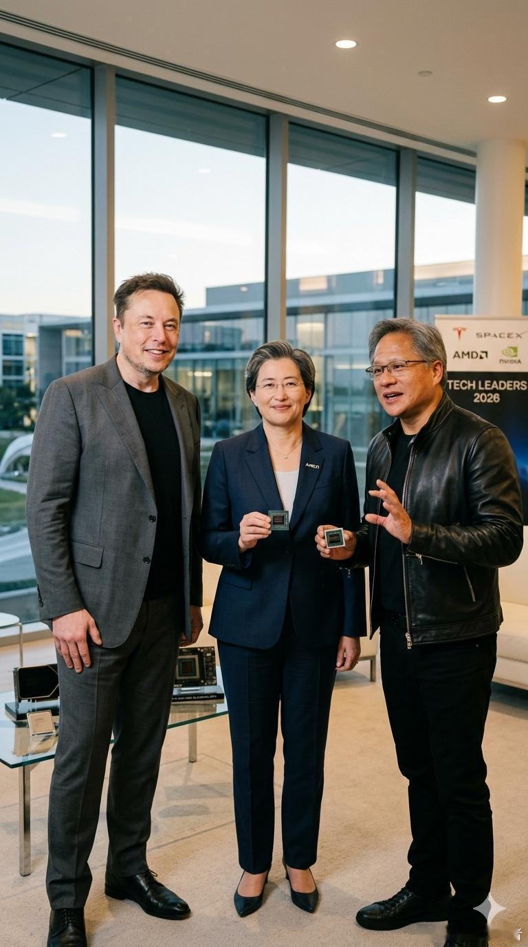 过去🆚现在埃隆·马斯克苏姿丰（AMD CEO）黄仁勋（英伟达 CEO）Then
