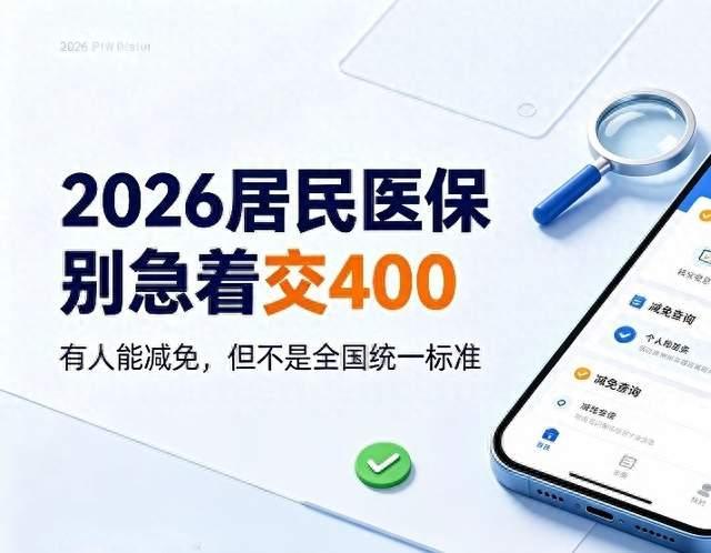 2026居民医保别急着交400！有人能减免，但不是全国统一标准