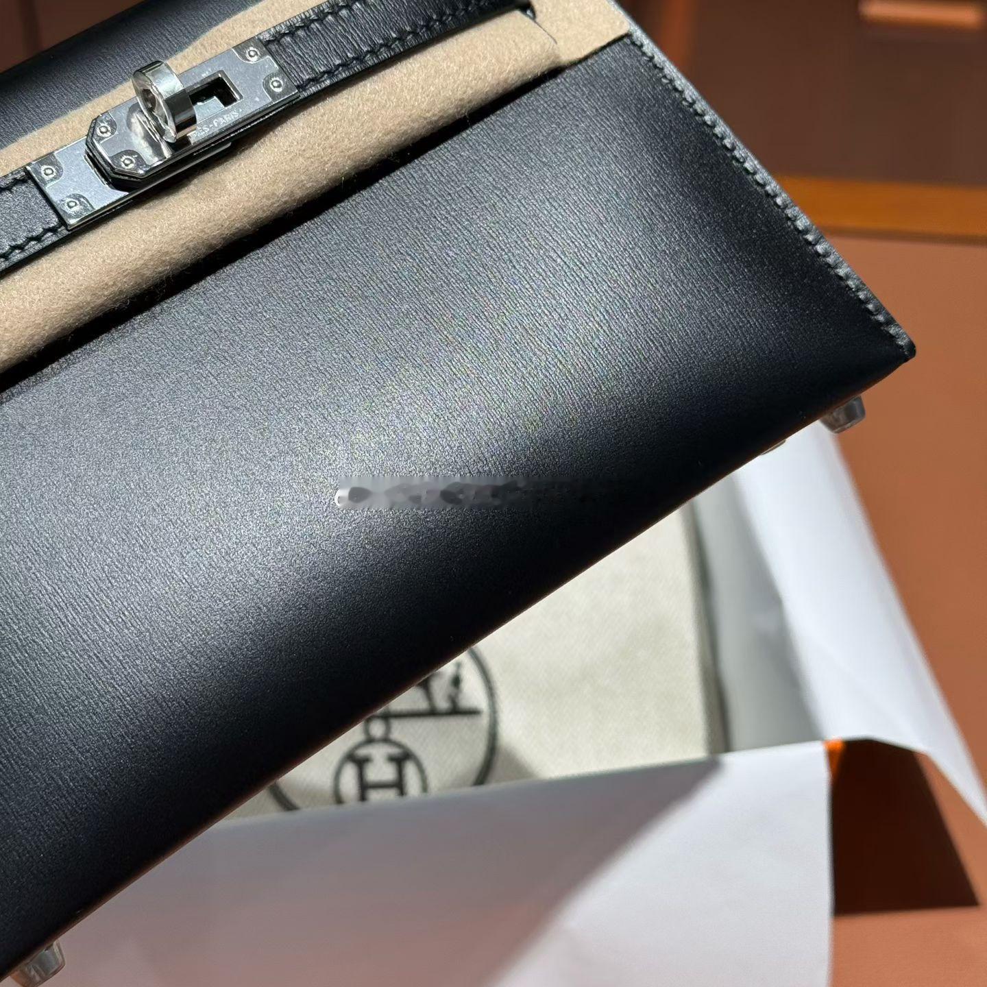 MiniKelly 2代 Box皮 黑色 银扣爱马仕hermes