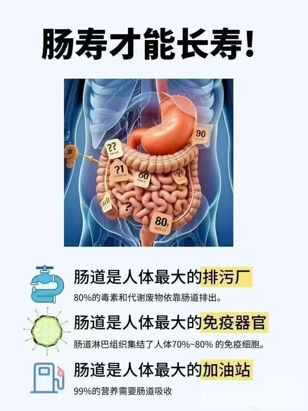 浅谈肠道健康重要性
       肠道可是人体最大的消化和免疫器官。消化方面，咱
