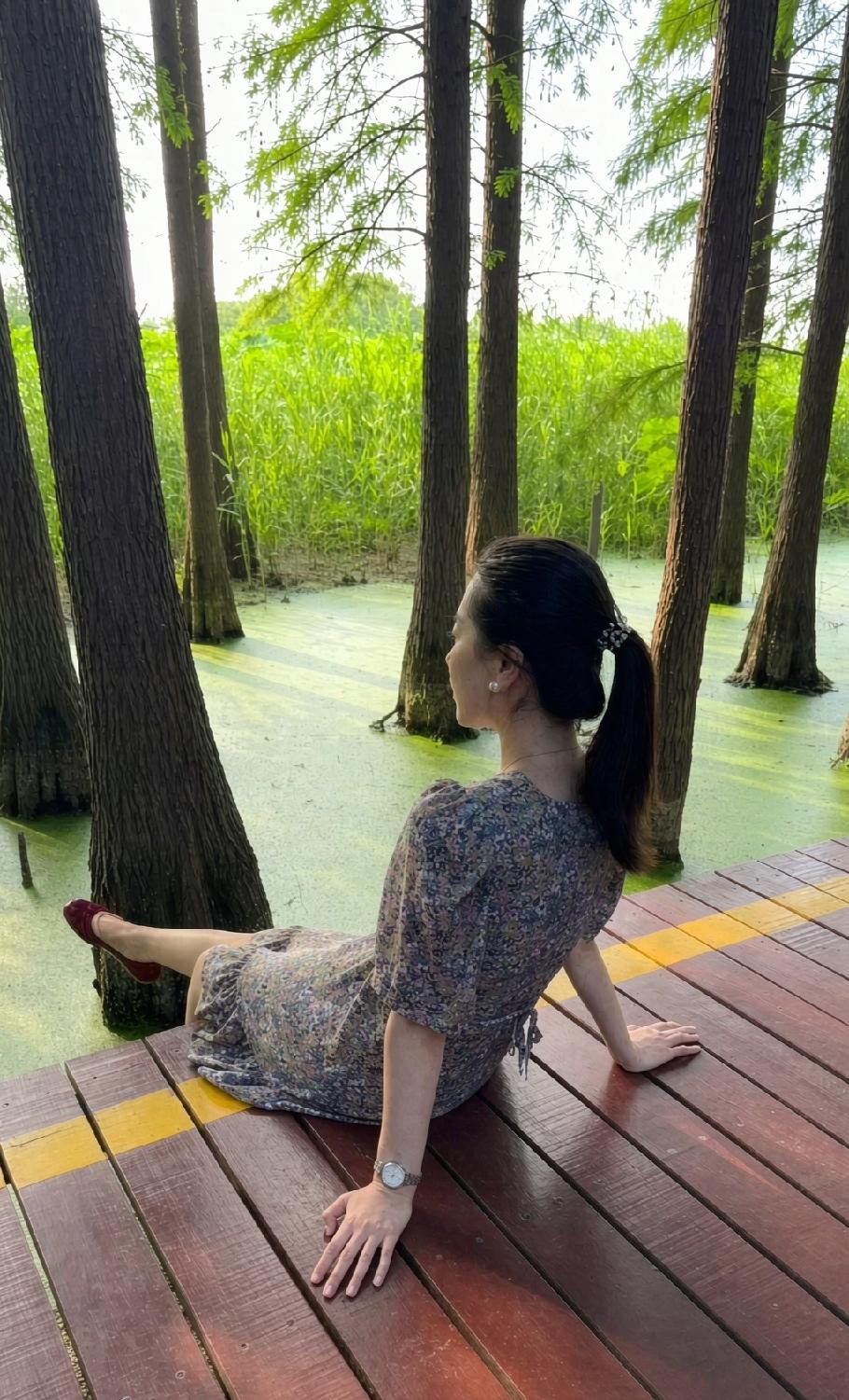 满眼皆是绿意，心静自然清凉。
在这水木清华间，寻一份久违的宁静。”