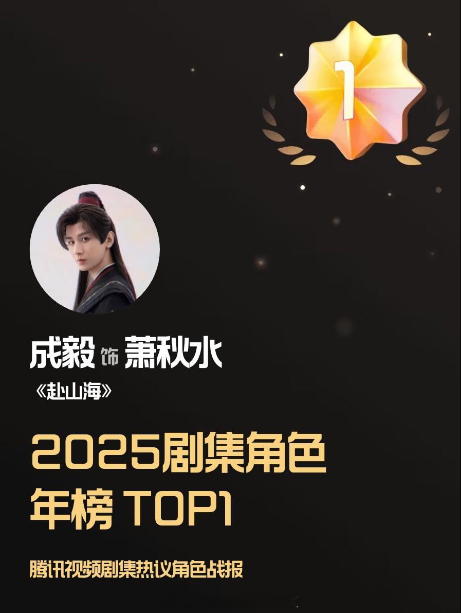 原来我们成毅《赴山海》的萧秋水是腾讯2025剧集角色年榜TOP1～！都是果果们每