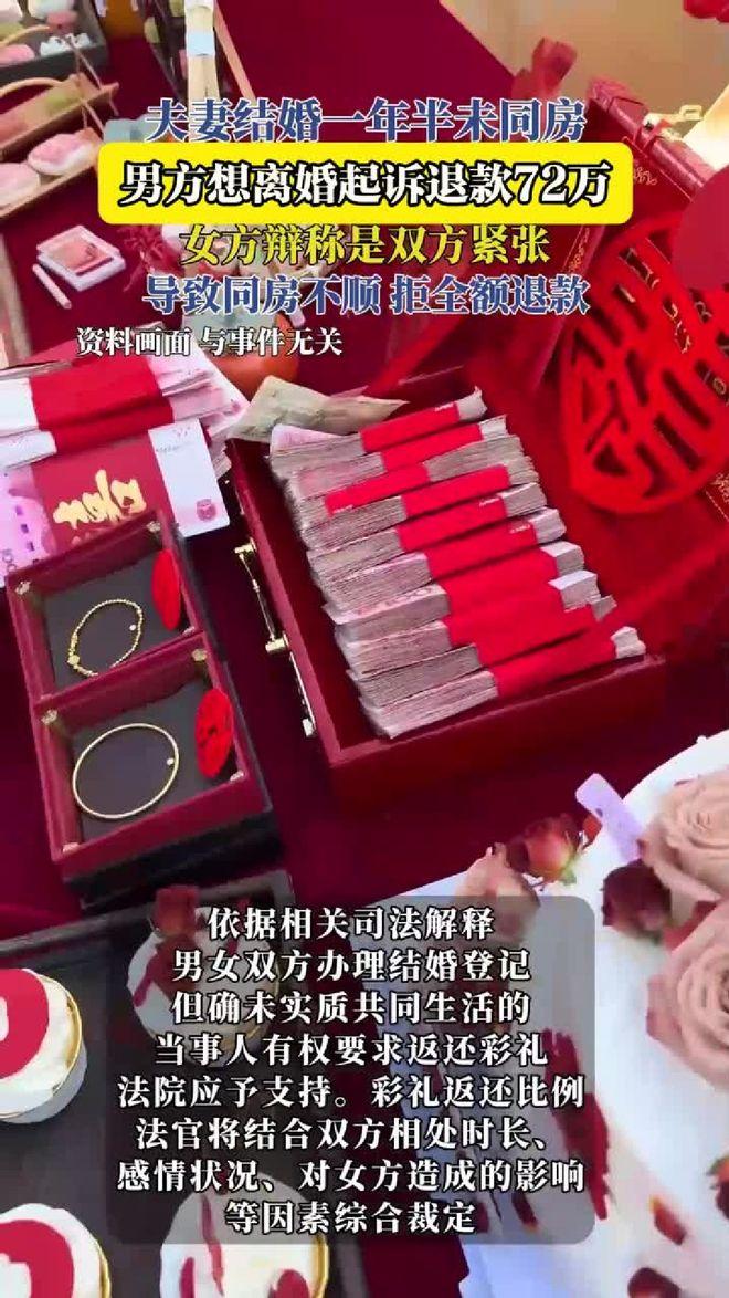 福建闽侯一对夫妻新婚当夜，新郎因初次经历过于紧张，未能顺利与新娘圆房。到了第二天