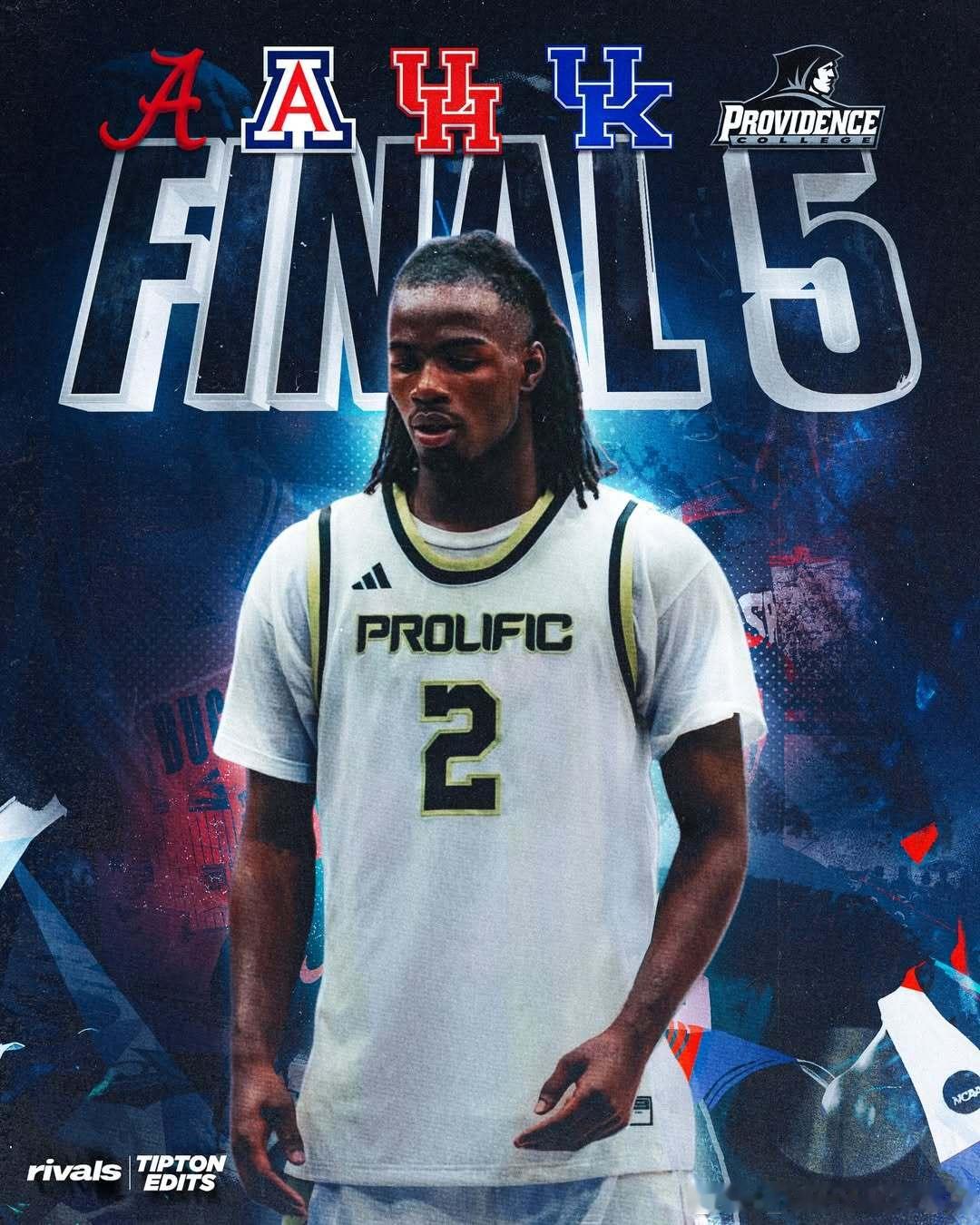 2026届五星高中生Caleb Holt将选校名单缩减至5所：阿拉巴马大学、亚利