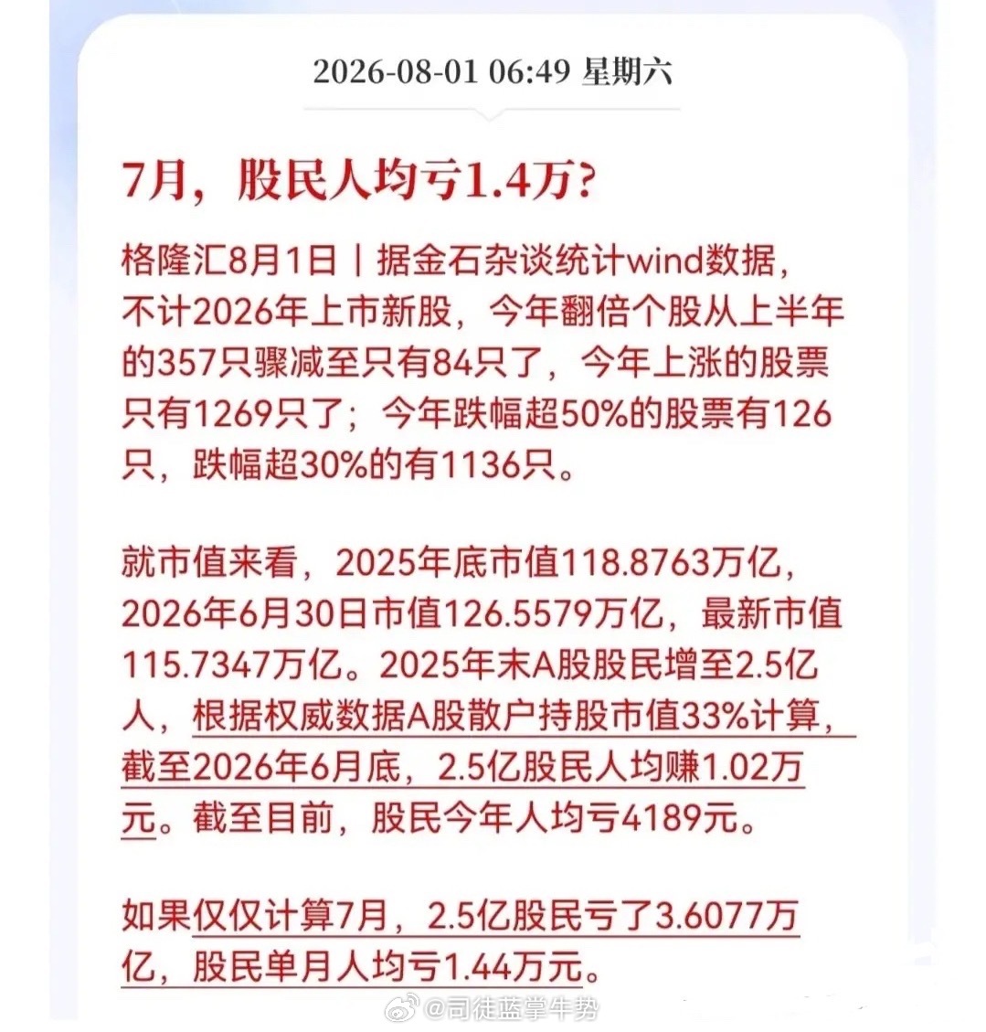 周末利好不断，我选了两个最值得看的解读一下，一个利好市场生态，一个是七月份股民的