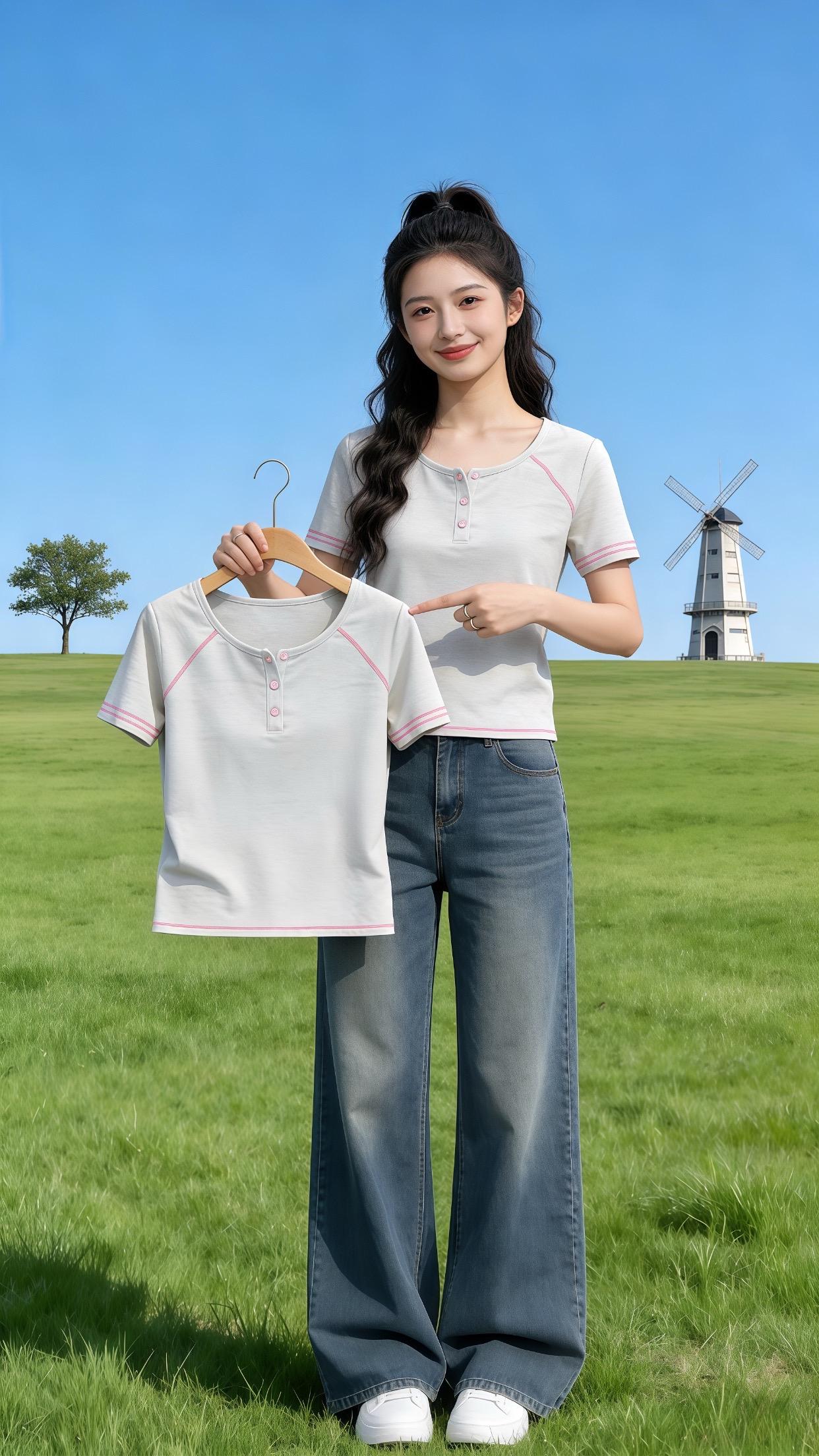 大码女装 小个子穿搭 无法拒绝的夏日穿搭大赏  正肩短袖 hello时尚季