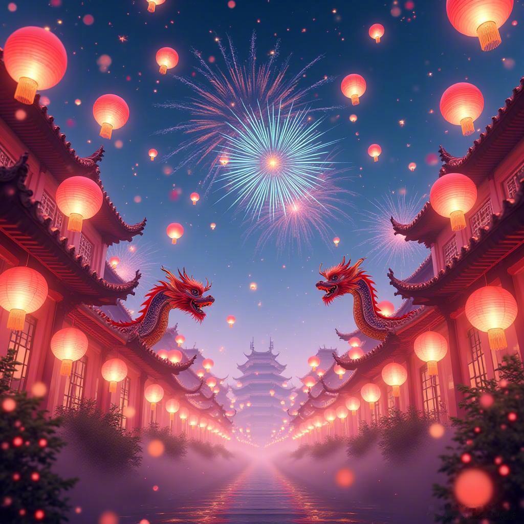 祝福春节，传统与未来交融，愿新年如科技般璀璨，梦想成真，万事如意！ 春节   未