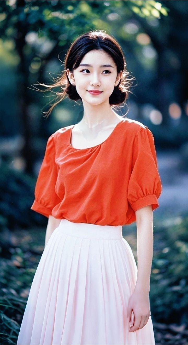 AI扩图 AI橙衣佳人