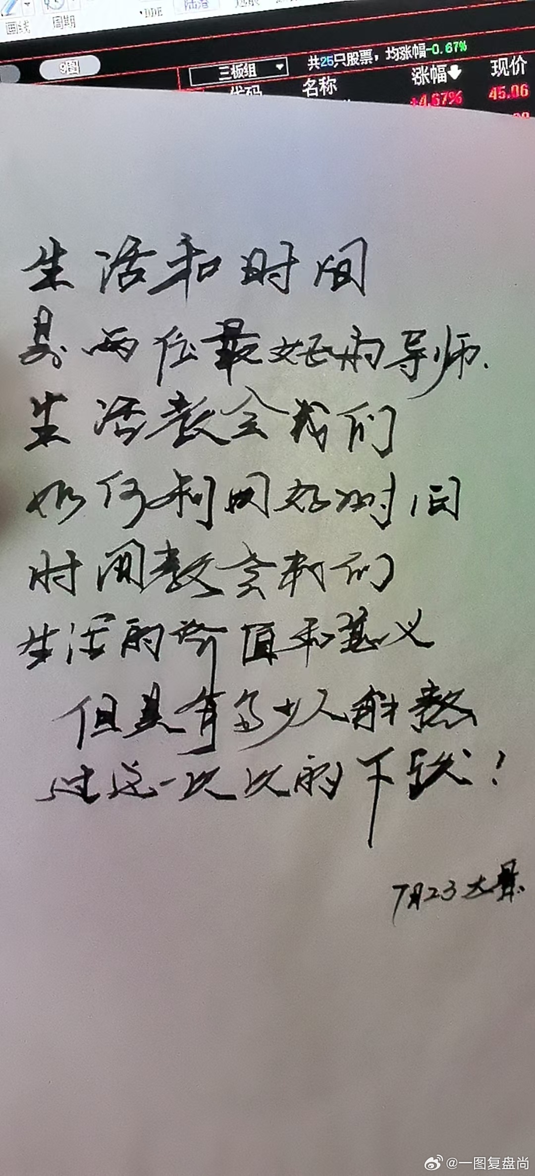 绝大多数的交易时间都是无效的时间。今天这盘面，上午开盘本来还可以但是自己觉得这里
