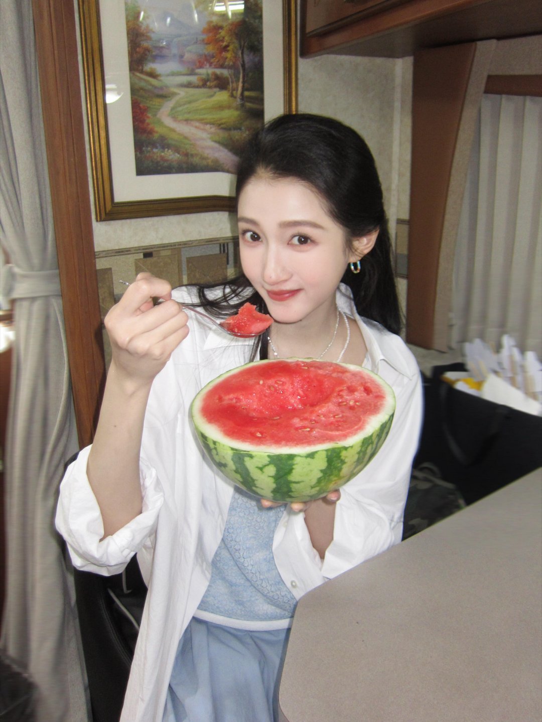 夏天和晓彤一起吃西瓜🍉 