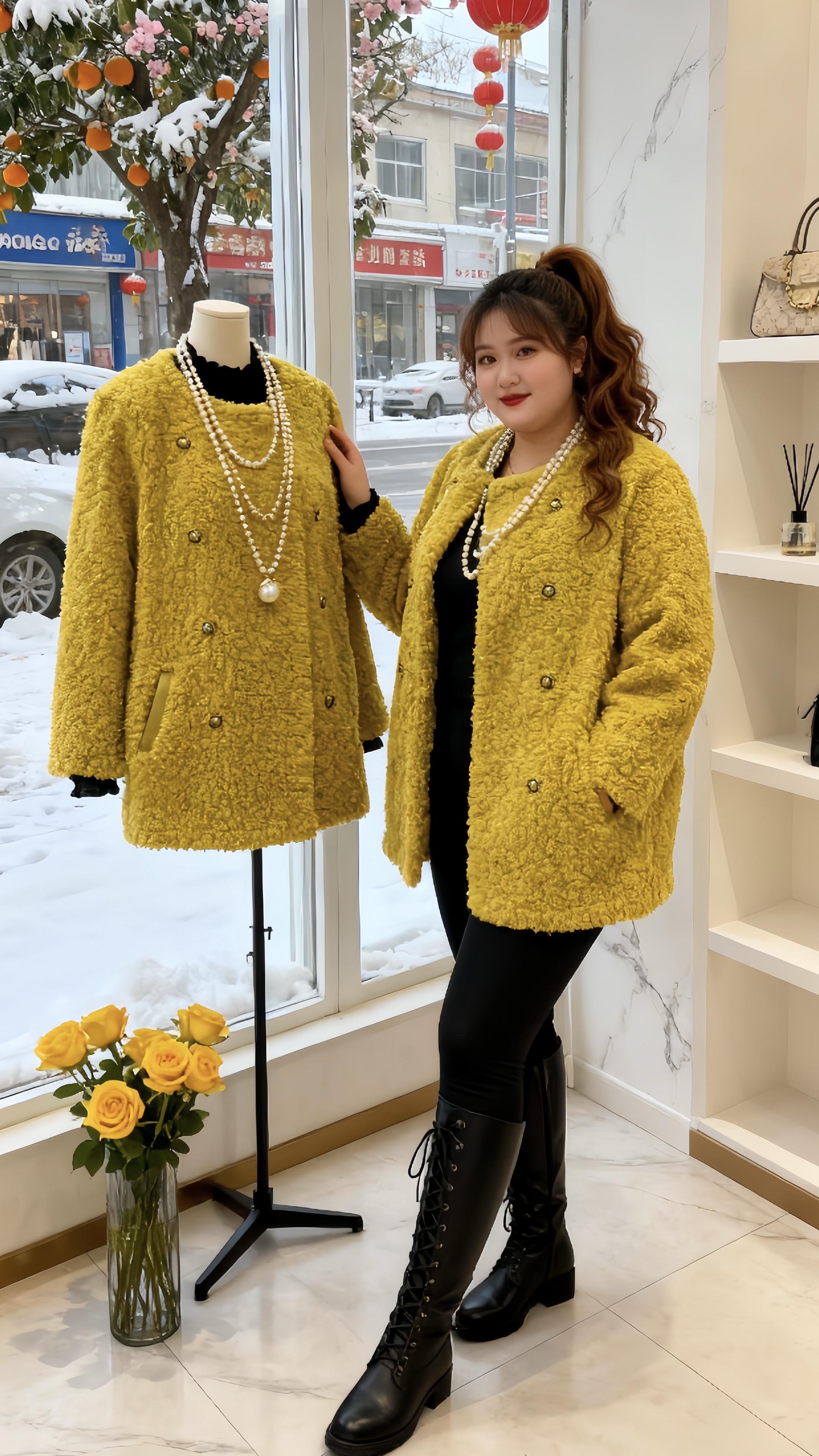 秋冬穿搭 保暖又好看一键入冬穿搭大码女装遮肉显瘦