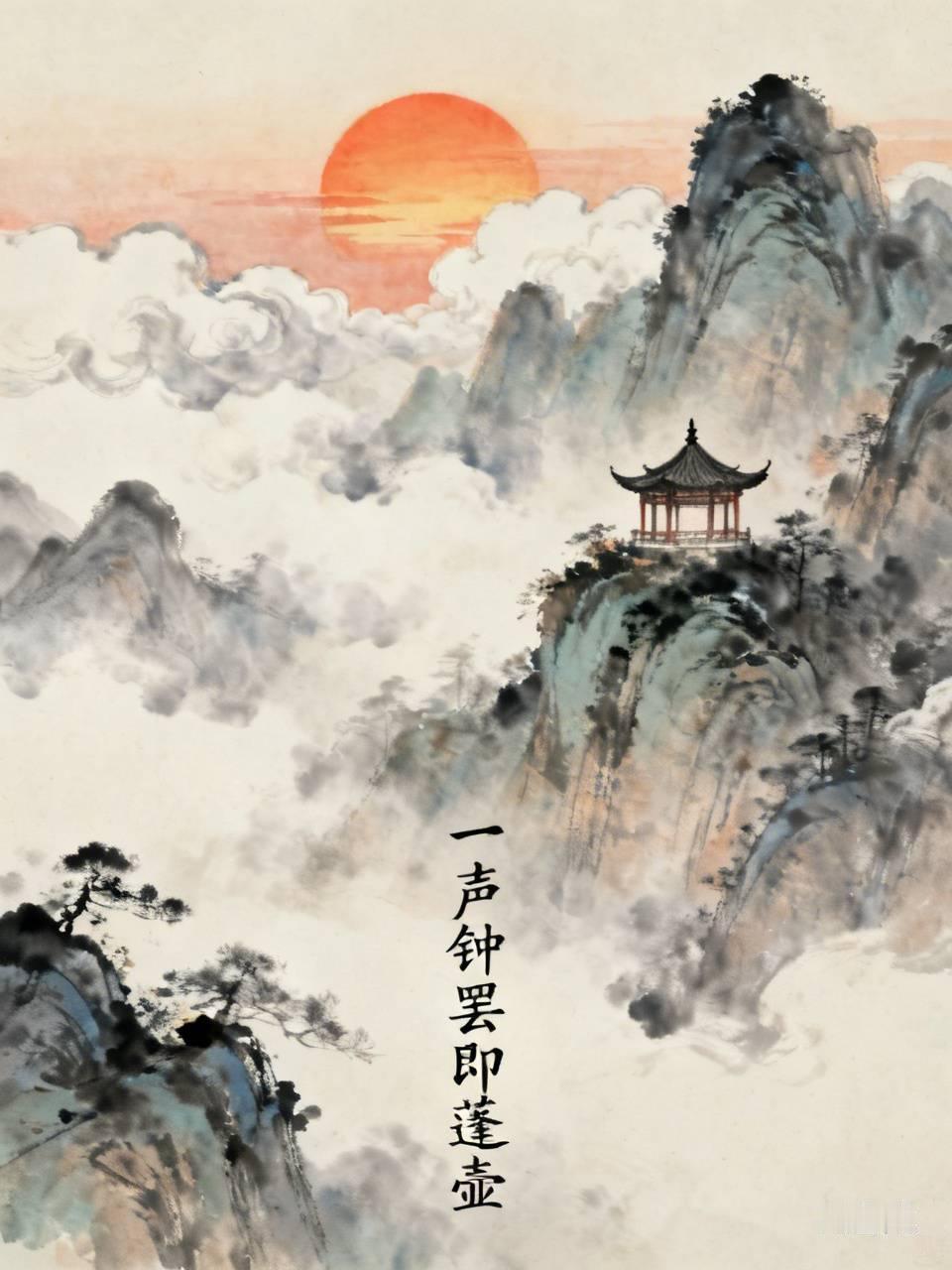 长亭晚唱风先静，
雪域高腔梦已枯。
莫道袈裟非本色，
一声钟罢即蓬壶。