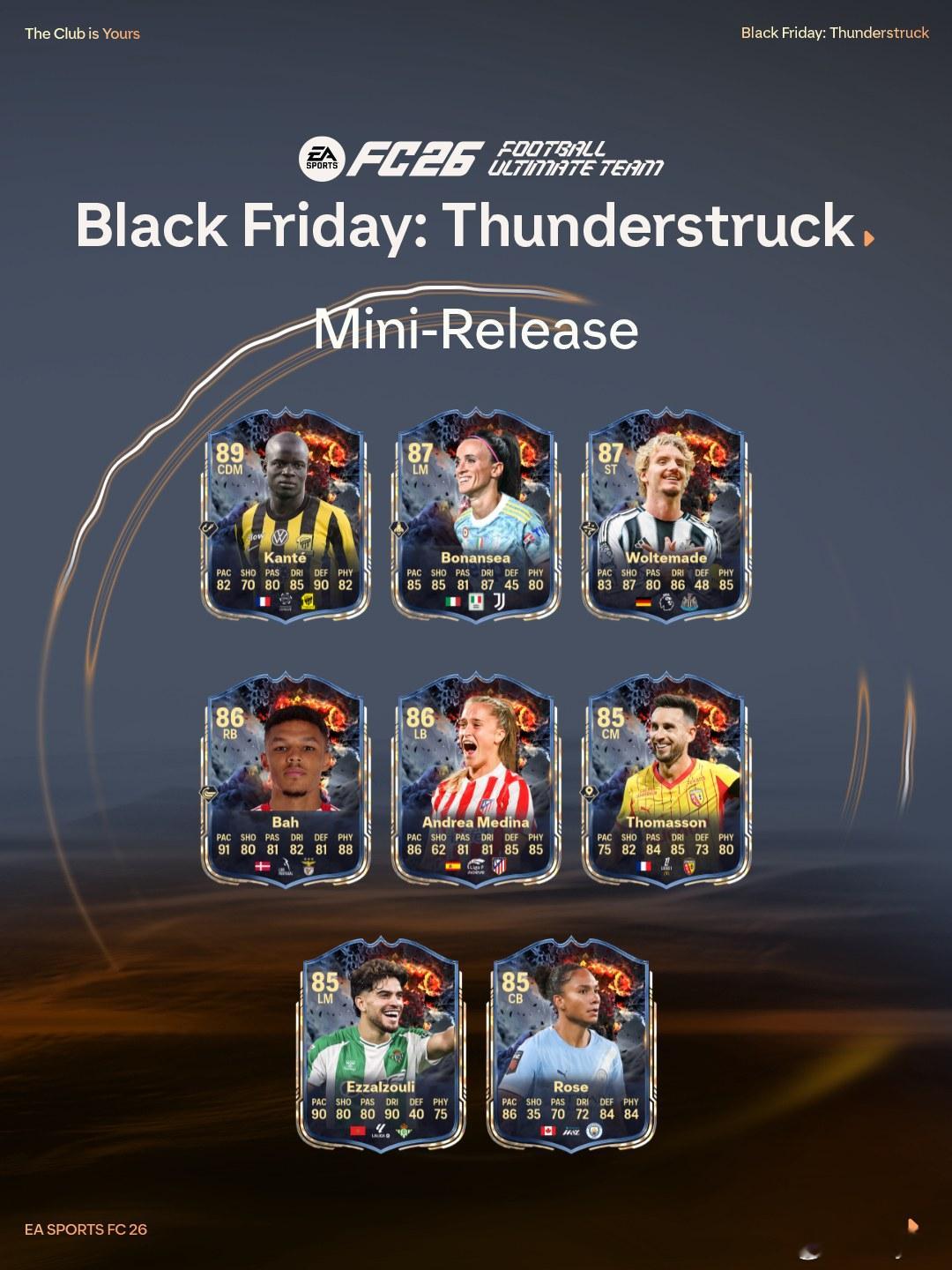 FC 26 Ultimate Team雷霆万钧活动小发布已上线。FC26