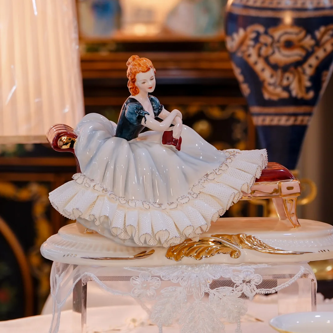 法式中古风蕾丝瓷偶｜玄关颜值担当绝了✨