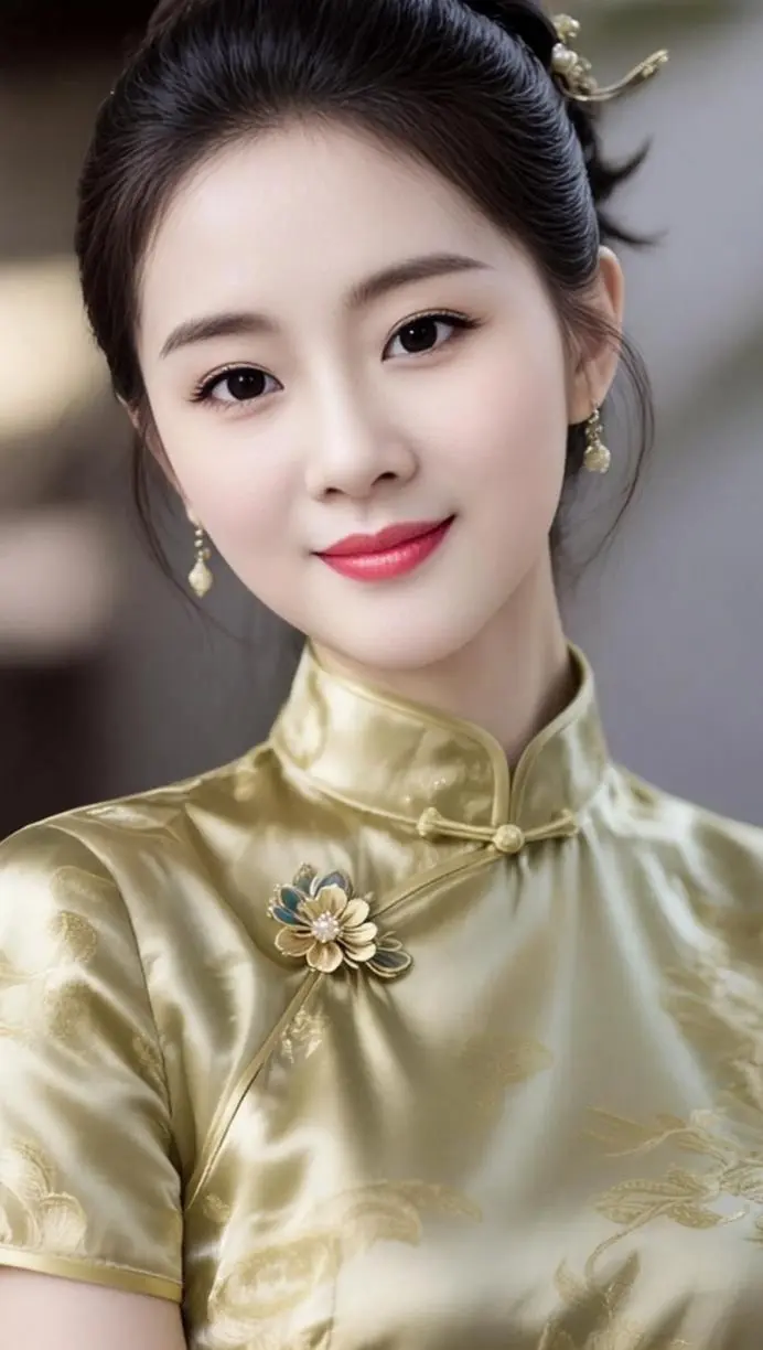 AI金旗袍人像 随变ai随便玩