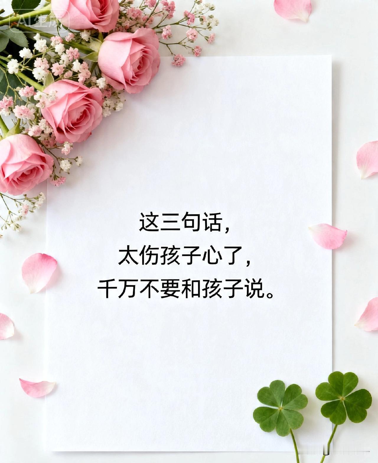 这三句话，太伤孩子心了，千万不要和孩子说。

你有没有发现，有些孩子，明明小时候