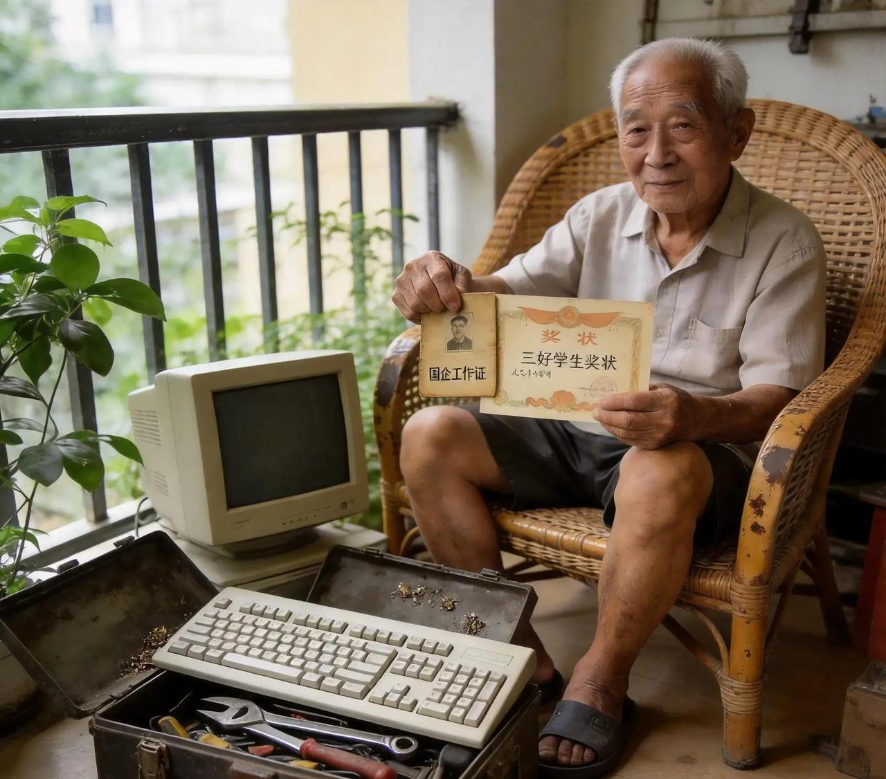 退休3年后，这位老工人翻出工作证、孩子奖状和旧键盘，越看越堵心，三件当年“嫌麻烦