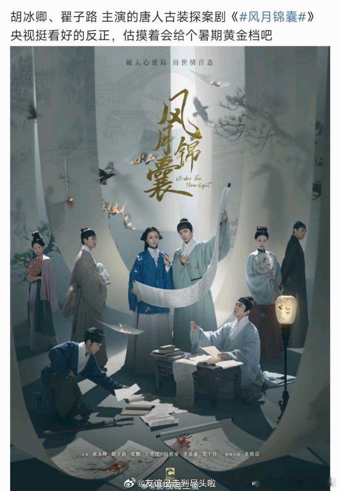唐人古装破案剧《风月锦囊》，如果是胡冰卿主演，能不能火，得打一个问号，主演名气不