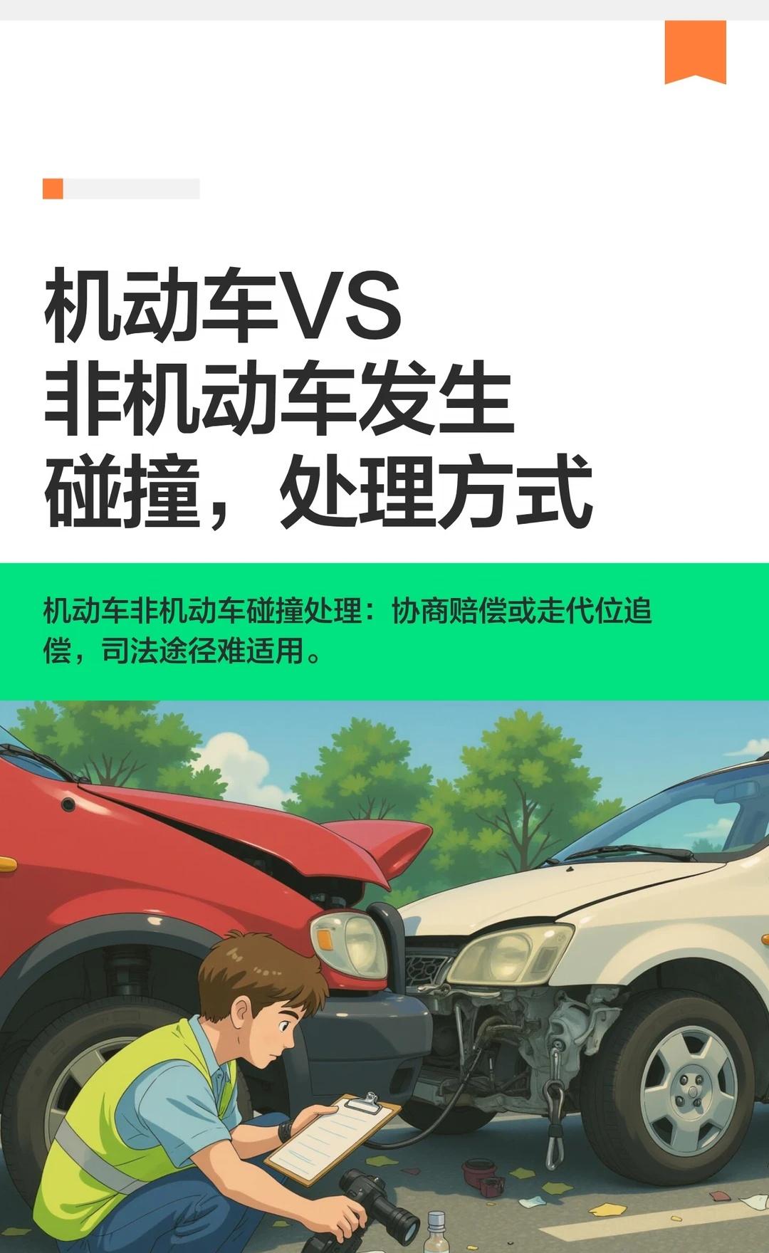 机动车VS非机动车发生碰撞，处理方式
机动车与非机动车碰撞处理：双方协调解决医疗