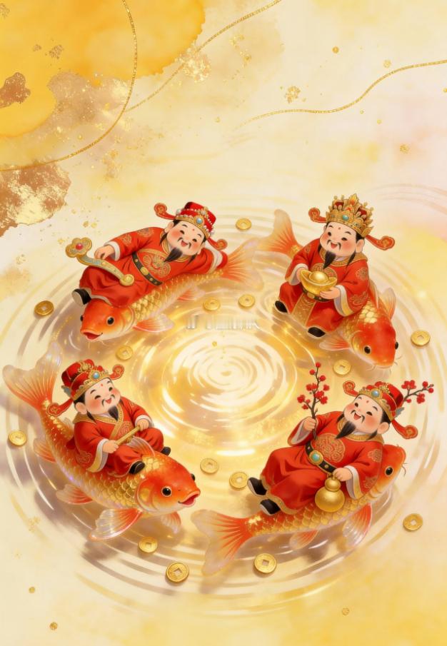 财神游鱼 好运相伴 