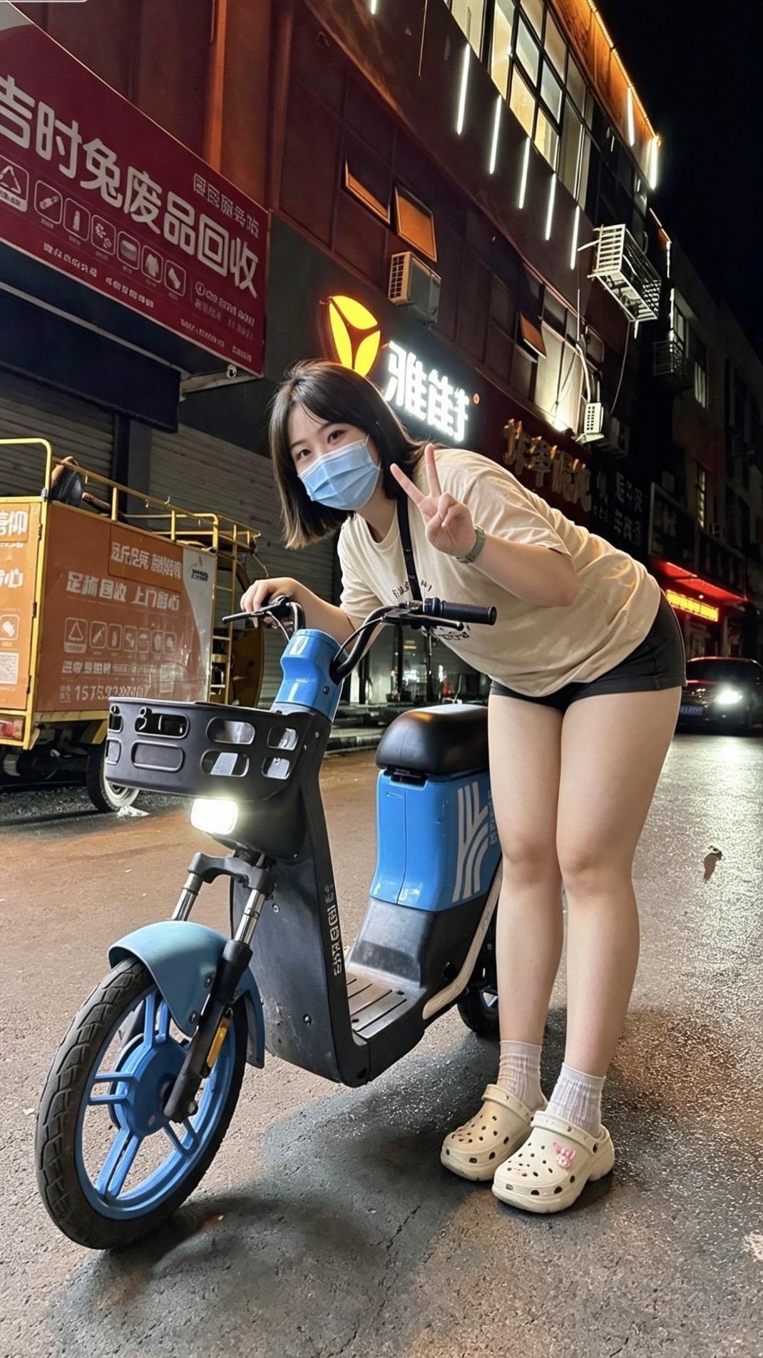 夜晚骑行氛围感 记录真实生活