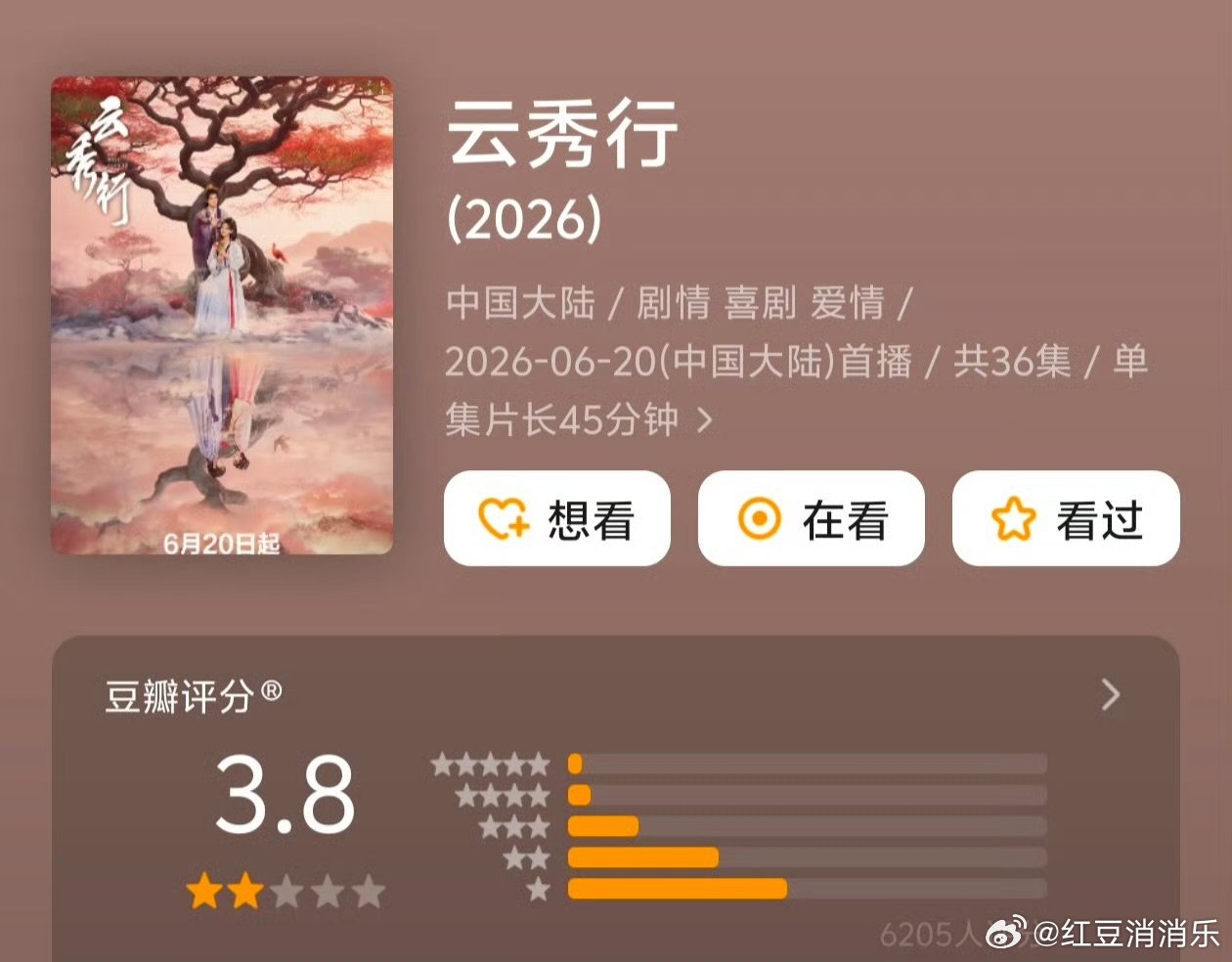 云秀行豆瓣3.8云秀行豆瓣3.8分云秀行豆瓣开分了，大家都看了吗？ 