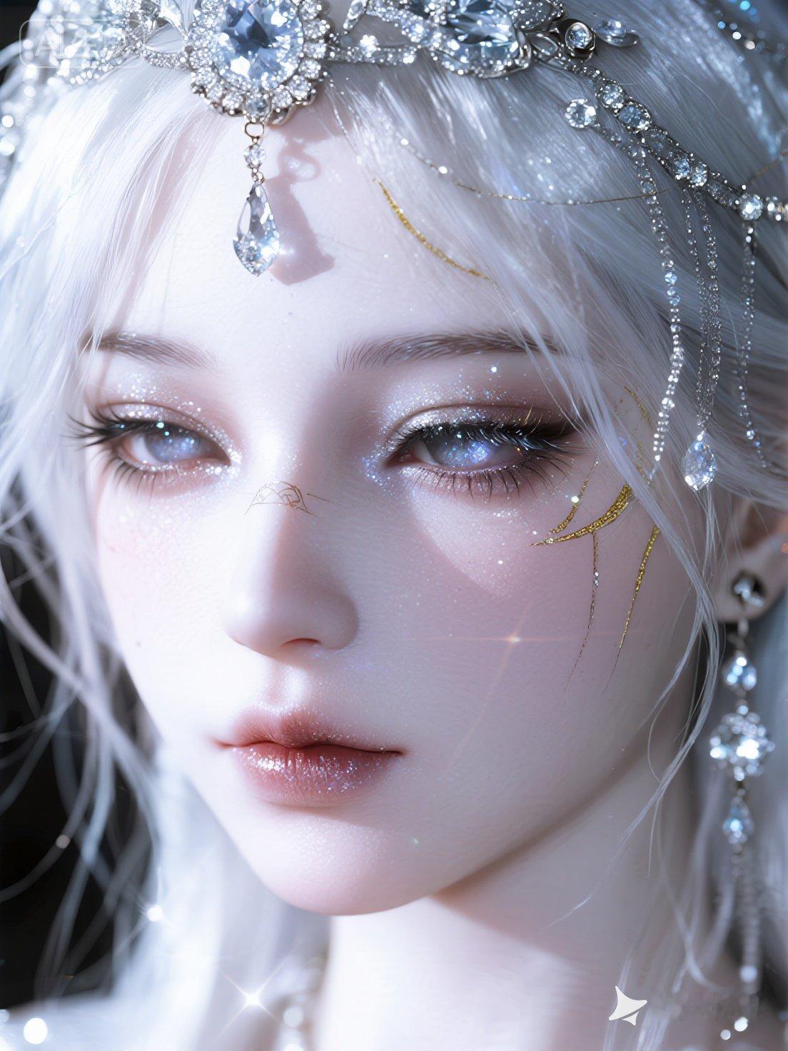 美女的美，真的能突破想象！就像古力娜扎化身的梦幻精灵公主，银发如流淌的星河，尖耳