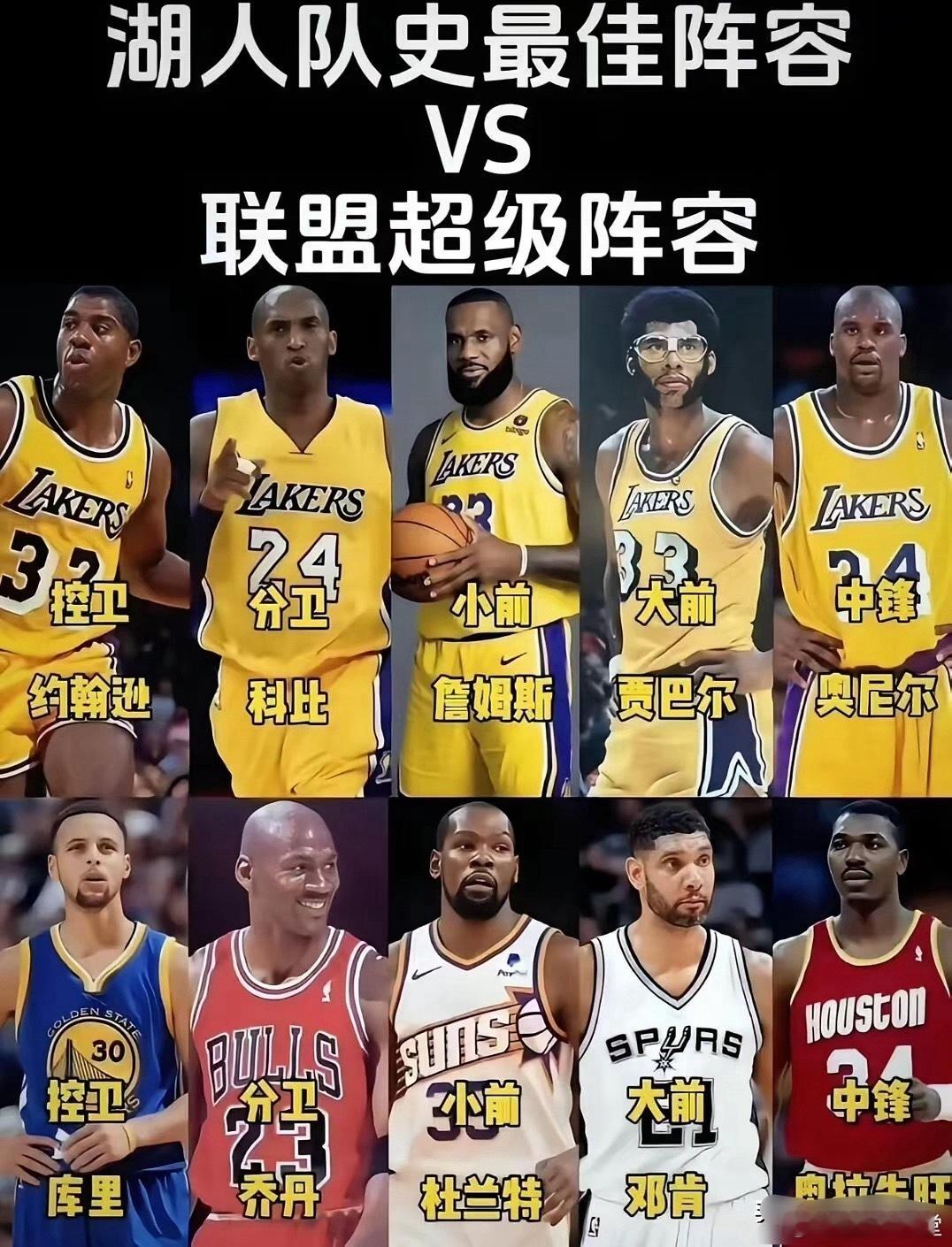 湖人队史阵容vs联盟超级阵容，哪队更强？ 