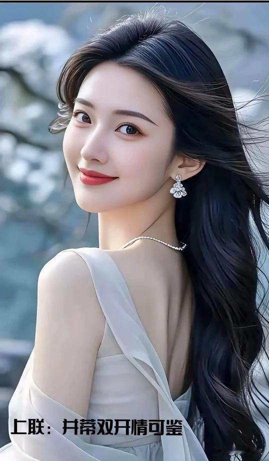 姑娘美得像朵花，
谁人见了不夸她。
温柔一笑春风暖，
某若秋水映彩霞。