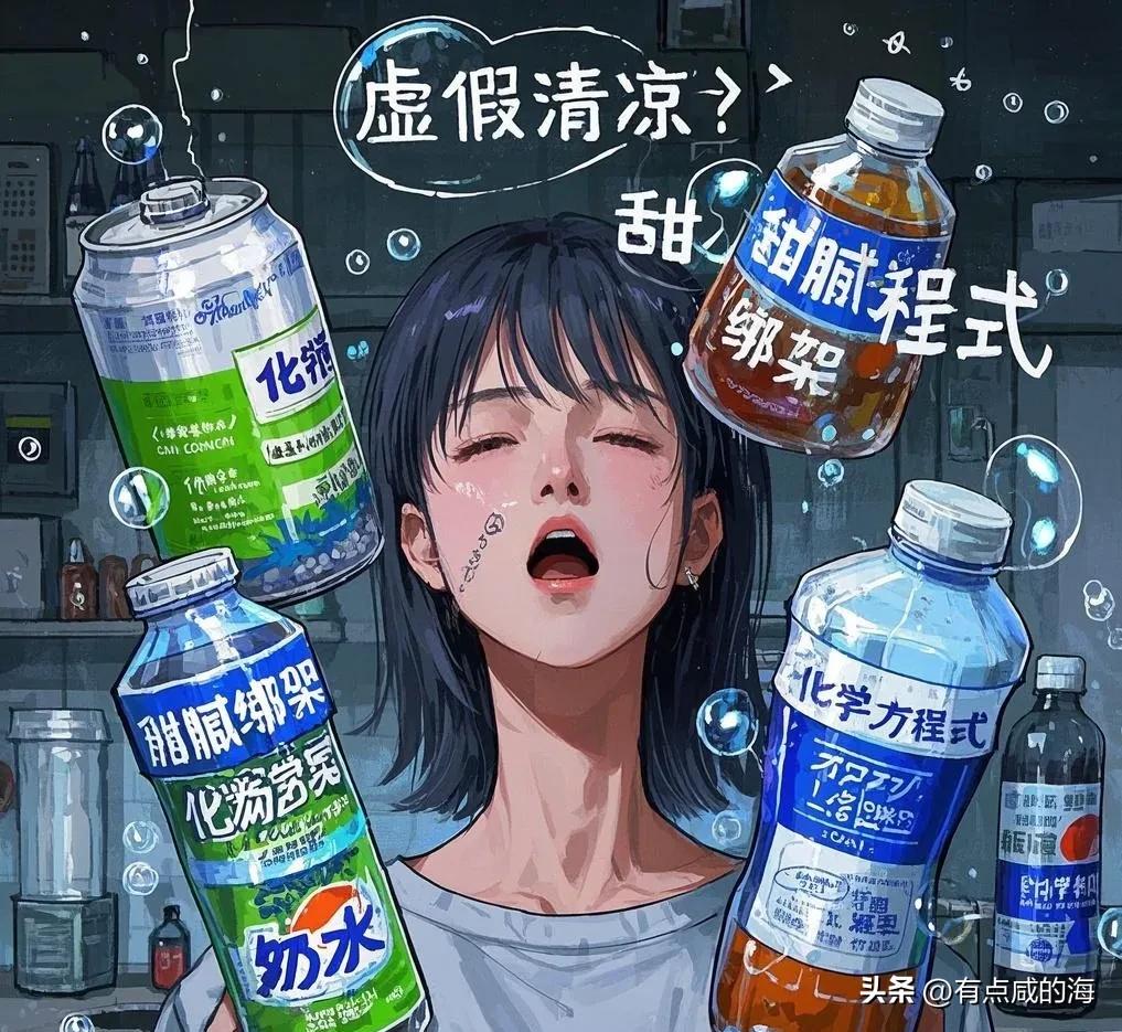 喉咙干涸时，我们总在追逐湿润的幻觉。
碳酸饮料的气泡是调皮的骗子，用刺痛感伪装清