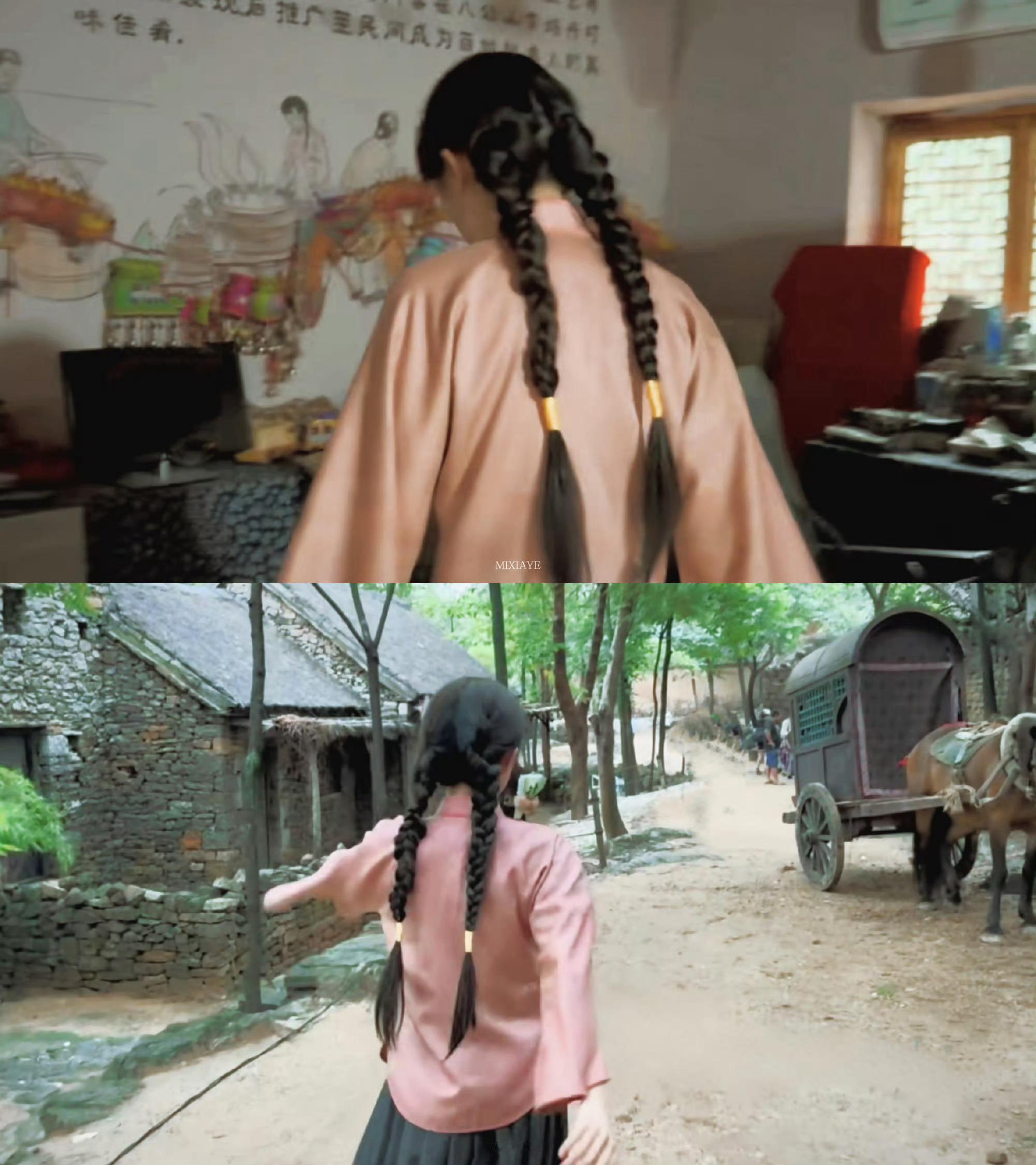 绣绣的头发再也梳不回去了虽然就是发型的对比，但是真的很伤 ​​​