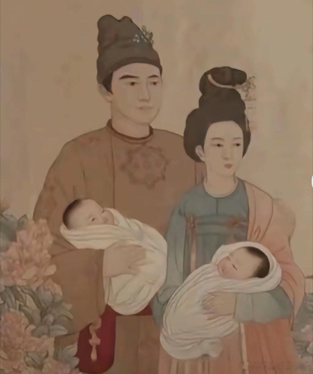 此画名为《秦六郎赏长姐夫妇儿女双全图》鬼才啊[允悲]还响应二胎政策看到这张图真笑