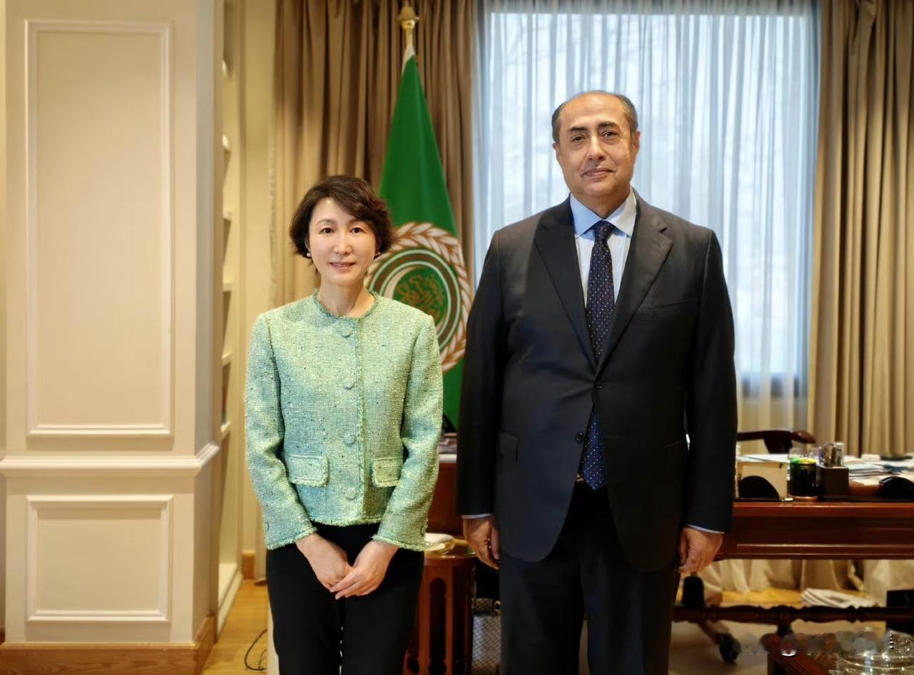 发言人毛宁在埃及开罗，到访阿拉伯国家联盟总部，还参观了为纪念阿拉伯联盟成立 80