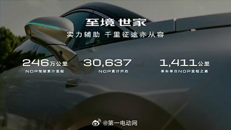 别克至境世家 公布智驾领航辅助（NOP）数据：累计行驶：246万公里累计时长：3