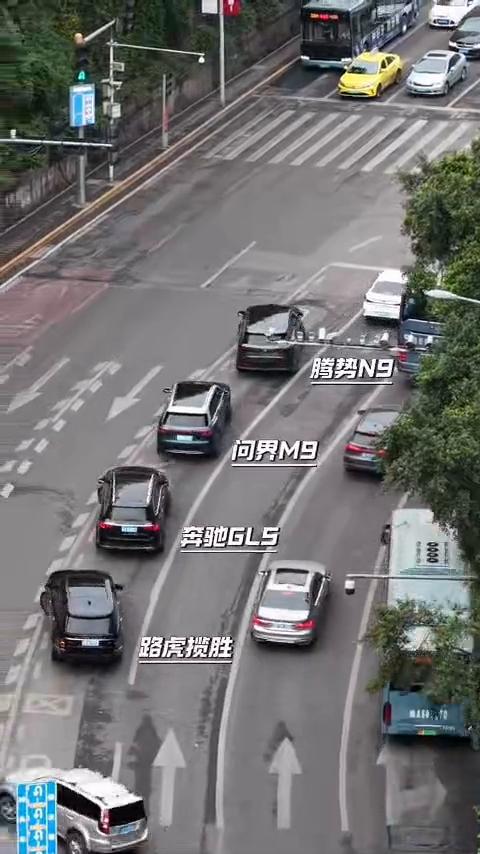 腾势N9真正的豪华是一把掉头的从容不迫。
腾势N9问界M9，奔驰GLS，路虎揽胜