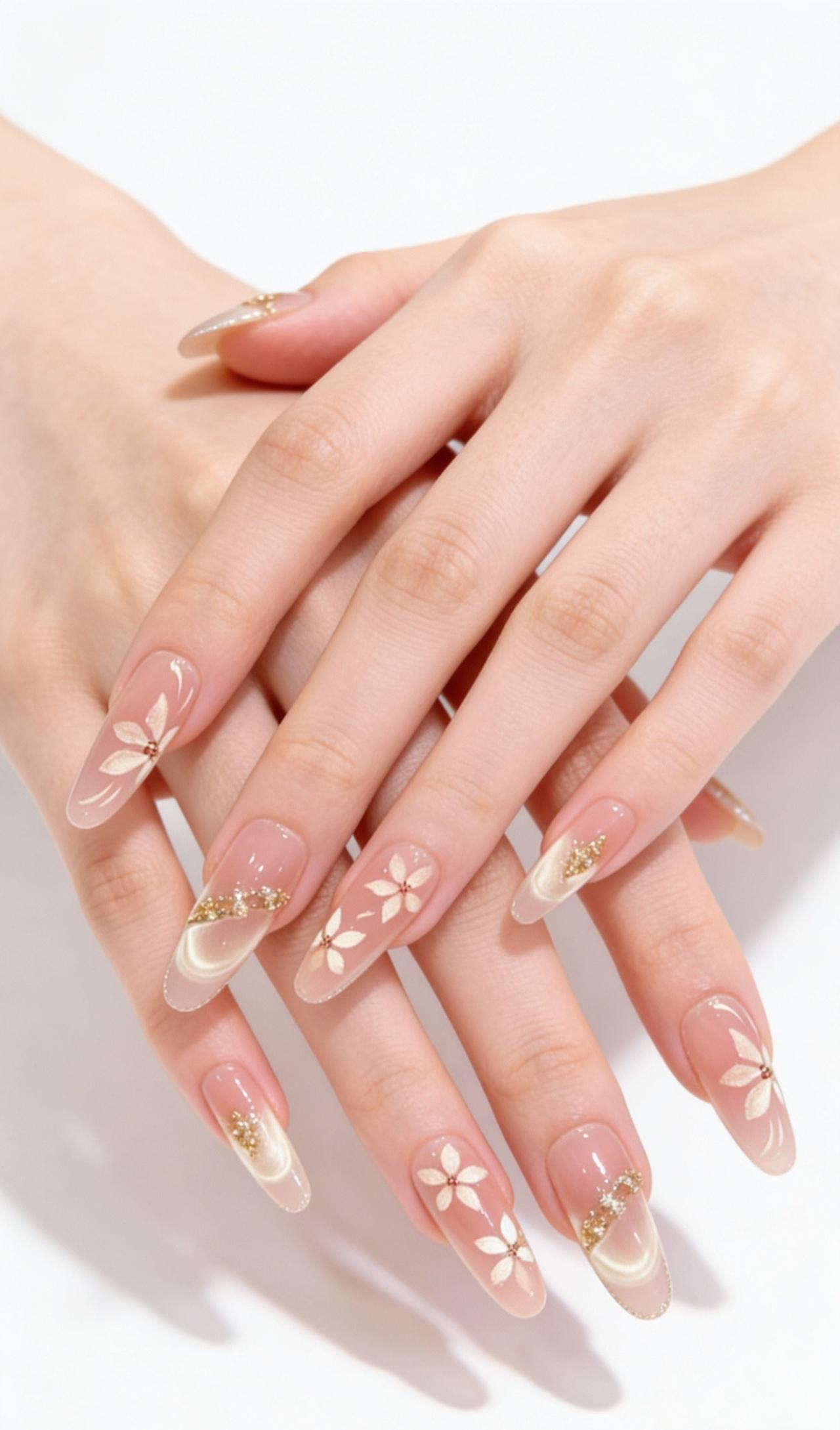 美甲款式美甲分享 花朵美甲款式 女生美甲ins风高级感