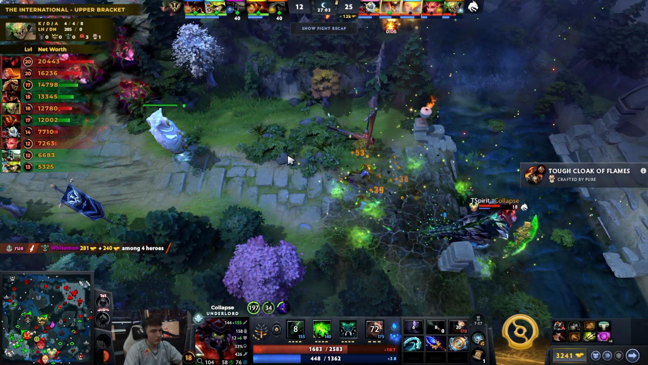 DOTA2TI15 淘汰赛胜者组第一轮IW对阵Spirit战队BO3第二局，经过