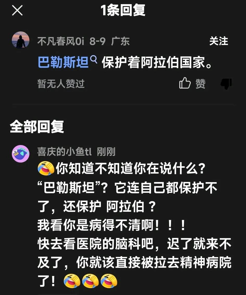 “巴勒斯坦保护着阿拉伯国家。”
哈粉这真是，什么样的胡言乱语都敢说！[发怒][刀