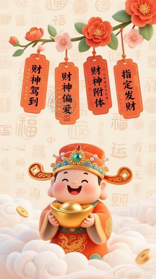 🧧✨ 小财神驾到，好运统统来！叮叮当～小财神来报到啦！❤️💰愿你新的一天：?