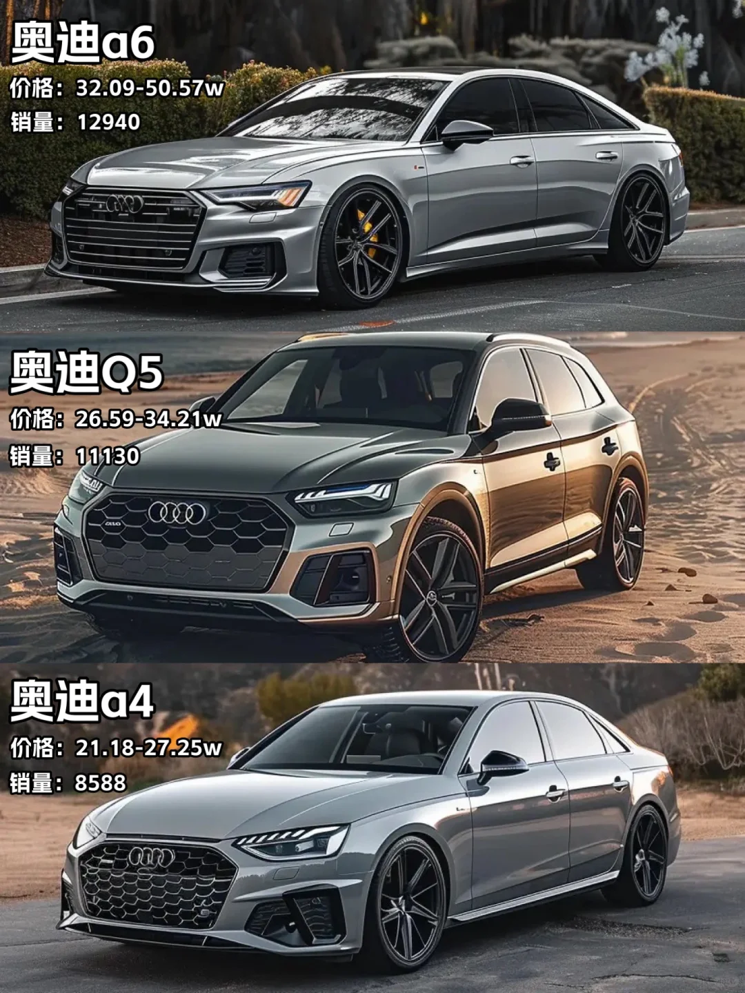 5月份｜奥迪销量排名，几乎全部下滑🤔