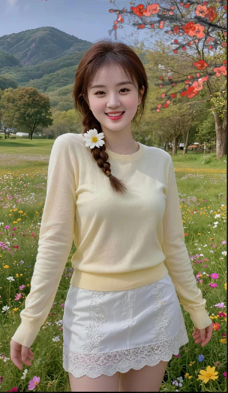 春日花间笑，芳菲满径香。纯天然美女系列